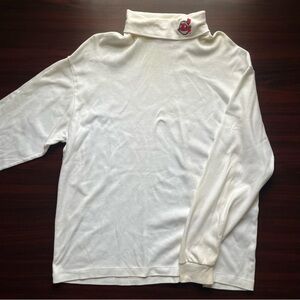 Vintage Cleveland Indians Chief Wahoo Men’s Turtle Neck Logo White Size XL USA